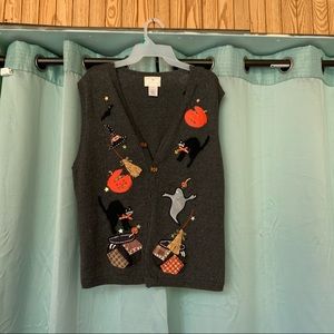 Susan Bristol gray Halloween vest size L